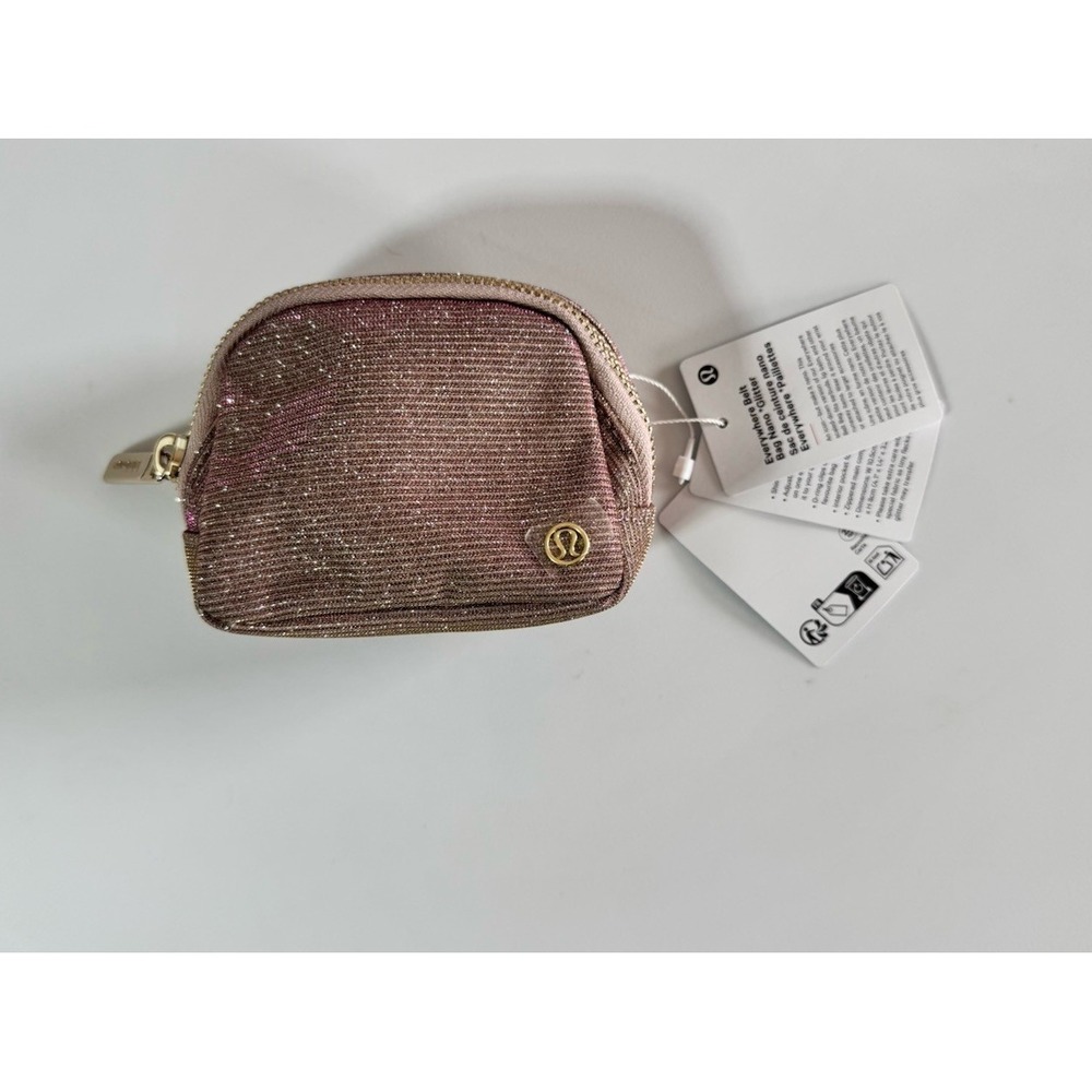 New Lululemon Everywhere Belt Bag Nano Glitter Pink Adjustable Arm Band Soldout